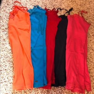 Five lace tank tops from Aeropostale